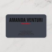 ミニマルはっきりしたプロフェッショナルプレインブルーグレー 名刺 (正面)