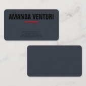 ミニマルはっきりしたプロフェッショナルプレインブルーグレー 名刺 (正面/裏面)