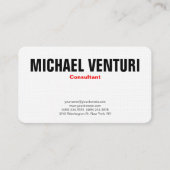 ミニマルはっきりしたプロフェッショナルプレーンシンプルホワイト 名刺 (正面)