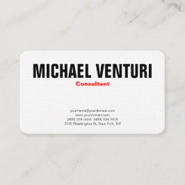 ミニマルはっきりしたプロフェッショナルプレーンシンプルホワイト 名刺