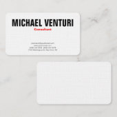 ミニマルはっきりしたプロフェッショナルプレーンシンプルホワイト 名刺 (正面/裏面)