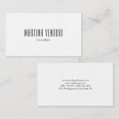 ミニマルはっきりしたプロフェッショナルプレーン白黒 名刺 (正面/裏面)