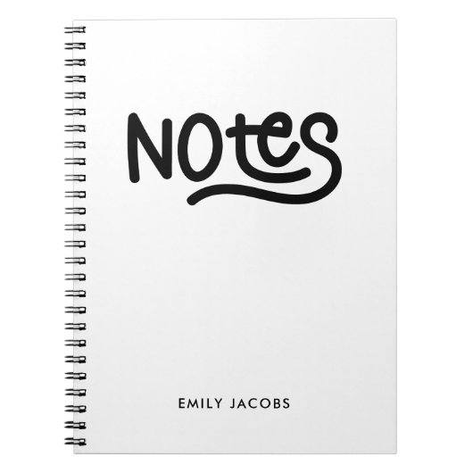 ミニマルはっきりしたム手書きノートタイポグラフィ ノートブック (正面)