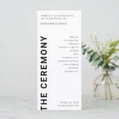 ミニマルはっきりしたム文字ホワイト結婚式 プログラム (スタンド正面)