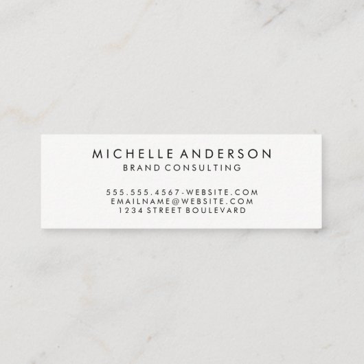 ミニマルはっきりしたム草分け文字 スキニー名刺 (裏面)