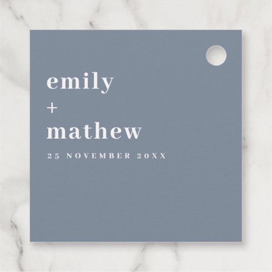 ミニマルはっきりしたモダングレイタイポグラフィ結婚ズ フェイバータグ (裏面)