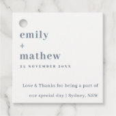 ミニマルはっきりしたモダングレイタイポグラフィ結婚ズ フェイバータグ (正面)