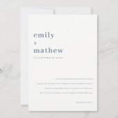 ミニマルはっきりしたモダングレイタイポグラフィ結婚ズ 招待状 (正面)