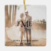 ミニマルはっきりしたモノグラム写真モダン セラミックオーナメント (正面)