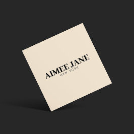 ミニマルはっきりしたラグジュアリーブティックダークアイボリー スクエア名刺