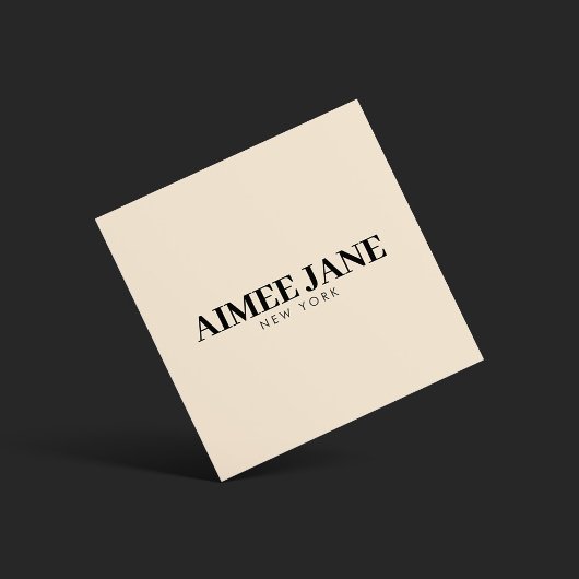 ミニマルはっきりしたラグジュアリーブティックダークアイボリー スクエア名刺
