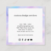 ミニマルはっきりしたラグジュアリーブティックホログラフィー スクエア名刺 (裏面)