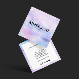 ミニマルはっきりしたラグジュアリーブティックホログラフィー スクエア名刺