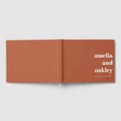 ミニマルはっきりしたラスト秋レトロカスタムウェディング ゲストブック (全面)