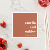 ミニマルはっきりしたラスト秋レトロカスタムウェディング スタンダードカクテルナプキン (インサイチュ)