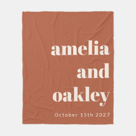 ミニマルはっきりしたラスト秋レトロカスタムウェディング フリースブランケット