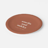 ミニマルはっきりしたラスト秋レトロカスタムウェディング ペーパープレート (アングル)