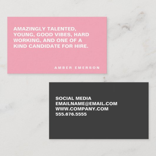 ミニマルはっきりしたラージ引用文 名刺 (正面/裏面)