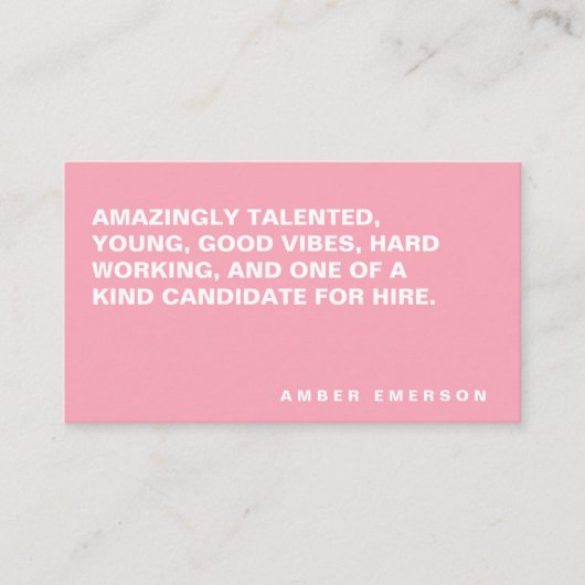 ミニマルはっきりしたラージ引用文 名刺 (正面)