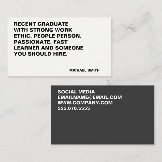 ミニマルはっきりしたラージ引用文 名刺 (正面/裏面)