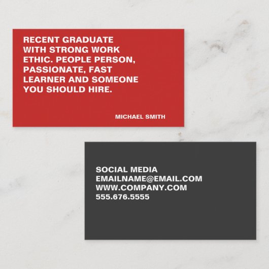 ミニマルはっきりしたラージ引用文 名刺 (正面/裏面)