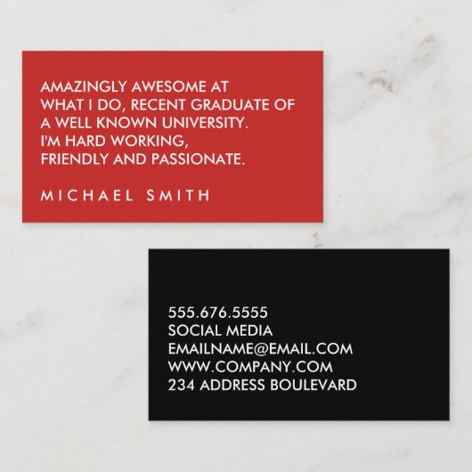 ミニマルはっきりしたラージ文字 名刺 (正面/裏面)