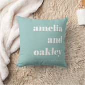 ミニマルはっきりしたリストアクアブルーレトロカスタムウェディング クッション (ブランケット)