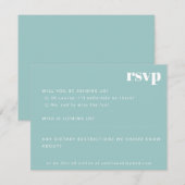 ミニマルはっきりしたリストアクアブルーレトロカスタムウェディング 出欠カード (正面/裏面)
