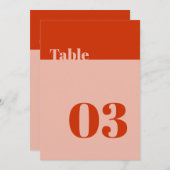 ミニマルはっきりしたリストオレンジピ結婚ンクのテーブル番号 (正面/裏面)