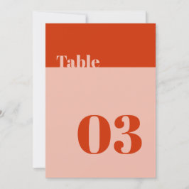ミニマルはっきりしたリストオレンジピ結婚ンクのテーブル番号