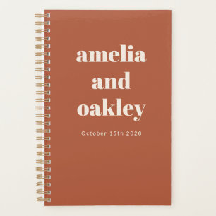 ミニマルはっきりしたリストオレンジレトロカスタムウェディング プランナー手帳