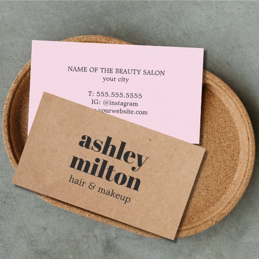 ミニマルはっきりしたリストクラフトバラヘアメイクアップ 名刺