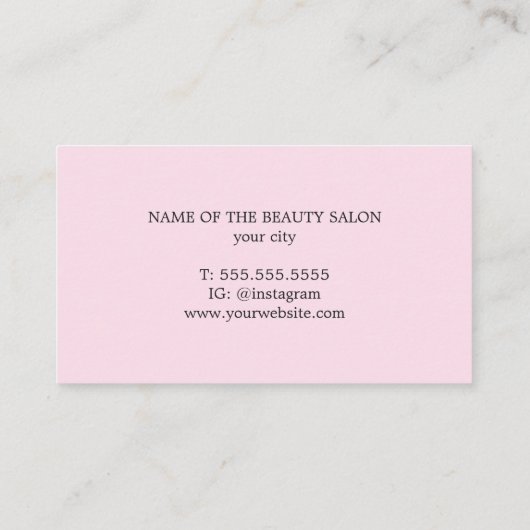 ミニマルはっきりしたリストクラフトバラヘアメイクアップ 名刺 (裏面)