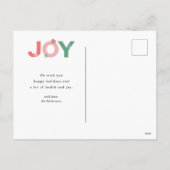 ミニマルはっきりしたリストジョイ3フォトコラージファミリー シーズンポストカード (裏面)