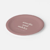 ミニマルはっきりしたリストダスティバラレトロカスタムウェディング ペーパープレート (アングル)