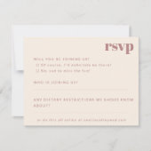 ミニマルはっきりしたリストダスティバラレトロカスタムウェディング 出欠カード (正面)