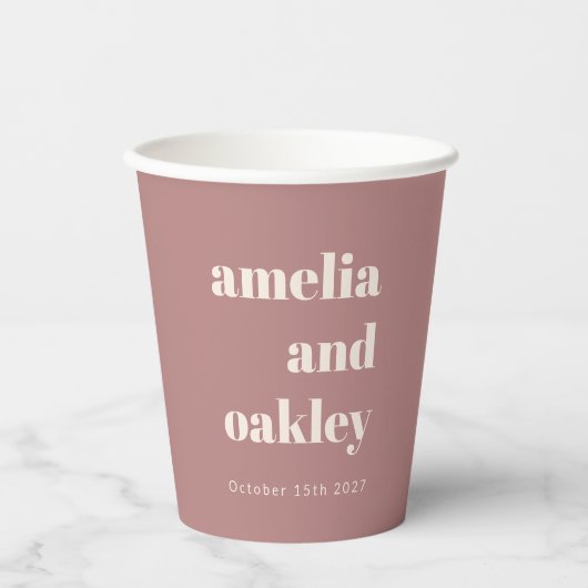 ミニマルはっきりしたリストダスティバラレトロカスタムウェディング 紙コップ (正面)