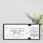 ミニマルはっきりしたリストテイクアウト食券 招待状 (スタンド正面)