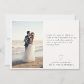 ミニマルはっきりしたリストドーブグレー写真サンキューカード サンキューカード (裏面)