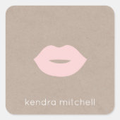 ミニマルはっきりしたリストピンクリップロゴメイクアップアーティストクラフト スクエアシール (正面)