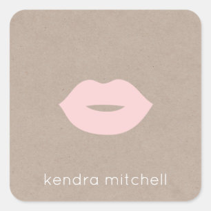 ミニマルはっきりしたリストピンクリップロゴメイクアップアーティストクラフト スクエアシール