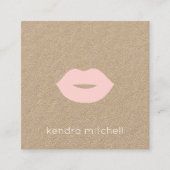 ミニマルはっきりしたリストピンクリップロゴメイクアップアーティストクラフト スクエア名刺 (正面)