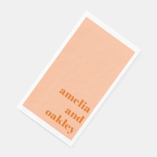 ミニマルはっきりしたリストピーチオレンジレトロカスタムウェディング (コーナー)