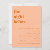 ミニマルはっきりしたリストピーチシンプルリハーサルディナー 招待状 (正面)