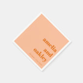 ミニマルはっきりしたリストピーチレトロカスタムウェディング スタンダードカクテルナプキン (角)