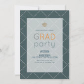 ミニマルはっきりしたリストフォトブルーバーチャル卒業 招待状 (裏面)