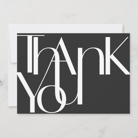 ミニマルはっきりしたリストフォトホワイトブラック サンキューカード (正面)