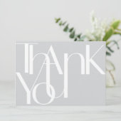 ミニマルはっきりしたリストフォトホワイトライトグレー サンキューカード (スタンド正面)