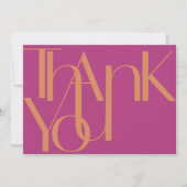 ミニマルはっきりしたリストフォトマゼンタオレンジありがとう車 サンキューカード (正面)