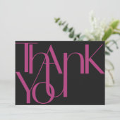 ミニマルはっきりしたリストフォトマゼンタブラック サンキューカード (スタンド正面)